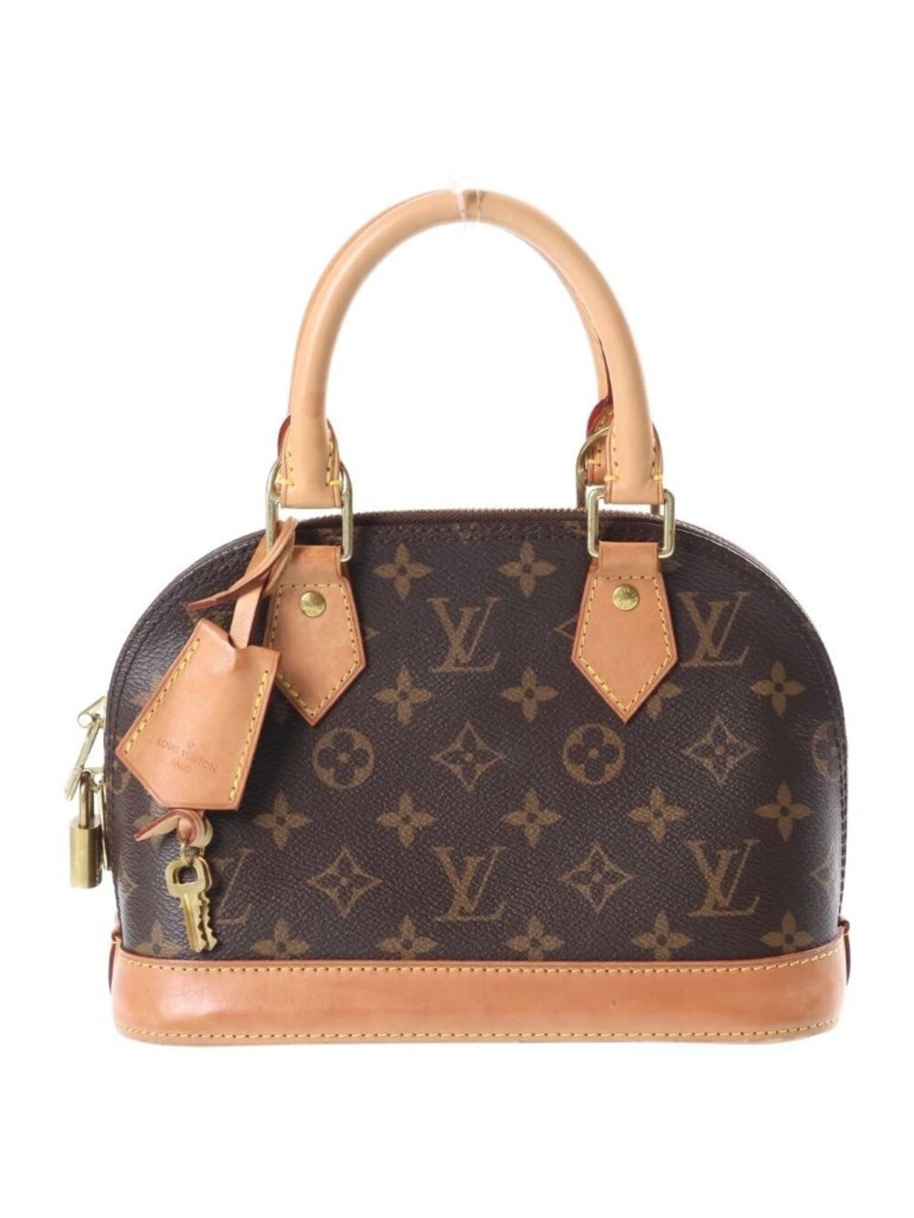 Louis Vuitton Monogram Alma BB Leather Handbag Brown